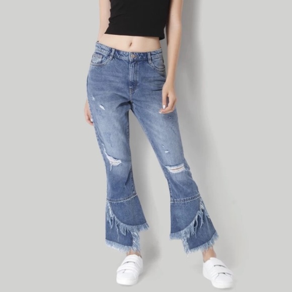 ONLY flare raw edge ankle distresses jeans sz 30 - Picture 1 of 11